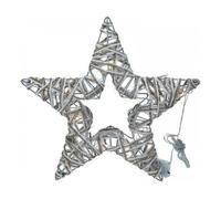 Well home estrella decorativa luminosa con 15 luces led con purpurina 35x4x35cm