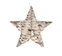 Well Home Estrella metálica Decorativa Luminosa con 40 Micro LED Blanco cálido de diseño retorcido 30x8x30cm