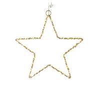 Well home estrellla luminosa de metal dorado con 120 luces led 30x30x0,5cm
