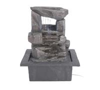 Well Home Fuente de Agua con diseño de 2 piedras y luces LED 22x19x28cm