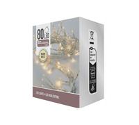 Well home guirnalda con 80 luces led blanco cálido con cable transparente 5 cm