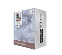 Well Home Guirnalda con 80 Luces LED Blanco con Temporizador y Cable Transparente