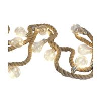 Well home guirnalda en cuerda de yute con 30 luces led de luz calida 19 cm