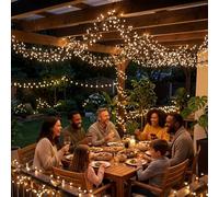 Well Home Guirnalda Super Clúster de 3216 Luces LED Blanco extra cálido de 8m con Temporizador y 8 Funciones