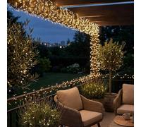 Well Home Guirnalda Super Clúster de 4008 Luces LED Blanco extra cálido de 10m con Temporizador y 8 Funciones