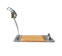 Well Home Jamonero IBERIA Luxe con cabezal giratorio, base de madera y acabados en acero inoxidable