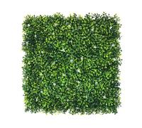 Well Home Jardín Vertical Artificial, Panel de Seto 100x100cm, para decoración Interior y Exterior - con Hojas Verdes y Flores Blancas