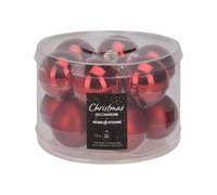 Well Home Juego de 12 Bolas de Navidad Color Rojo Ø5cm - Brillantes y Mate