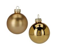 Well Home Juego de 16 Bolas de Navidad Color Dorado Ø6cm - Brillantes y Mate