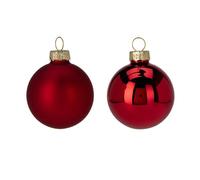 Well home juego de 16 bolas de navidad color rojo ø3,5cm - brillantes y mate 7 cm