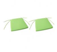 Well Home Juego de 2 Cojines para sillas color Verde con lazos 40x40cm