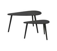 Well home juego de 2 mesas auxiliares en forma de gota, elegantes y funcionales color negro