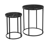 Well home juego de 2 mesas en mdf y metal 30x30x40,5cm /40x40x50,5cm 50.5 cm