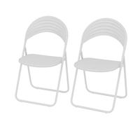 Well Home Juego de 2 Sillas KALUPO Blancas de Metal versátiles 42x46x78cm