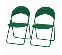 Well Home Juego de 2 Sillas KALUPO Verdes de Metal versátiles 42x46x78cm