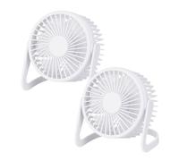 Well Home Ventilador de mesa USB Ø14,5x11,5cm en color blanco mate, set de 2