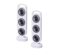 Well Home Ventilador USB, 3W, 3 velocidades, batería 1200mAh, blanco, set de 2