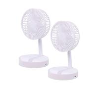 Well home juego de 2 ventiladores usb plegable, ø16,5cm, 3 velocidades, batería 1200mah, blanco 40 cm