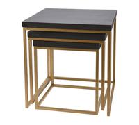 Well home juego de 3 bancos en madera y metal 35 cm