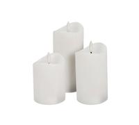 Well home juego de 3 velas led con efecto gelatina y función temporizador con tamaños variados 25 cm