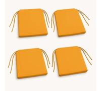 Well Home Juego de 4 Cojines para sillas Color Naranja con Lazos 40x40cm