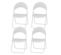 Well Home Juego de 4 Sillas KALUPO Blancas de Metal versátiles 42x46x78cm