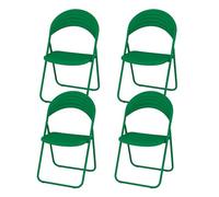 Well Home Juego de 4 Sillas KALUPO Verdes de Metal versátiles 42x46x78cm