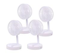 Well Home Ventilador USB plegable, Ø16,5cm, 3 velocidades, batería 1200mAh, blanco, set de 4
