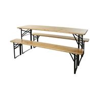 Well home juego de mesa de jardín de madera 100% abeto con patas de metal