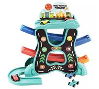 WELL HOME - Juego de Pista para coches en color ALEATORIO en naranja o azul con 6 coches