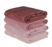 Well Home Juego de Toallas de Mano (4 Piezas) Rosa Claro, Polvo, Rosa Palo y Crema