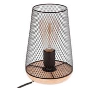 WELL HOME - Lámpara de metal de madera negra H.23cm