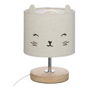 Well home lámpara infantil "gato" en algodón y madera