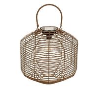 WELL HOME - Lámpara solar de ratán color beige Ø30cm