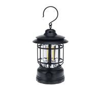 Well Home Luz de Camping Ø11,5x17,8cm con 3 bombillas y recargable por USB Color Negro