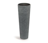 Well Home Maceta de Rotomoldeo Tubra Round Slim High Ø40x110 Granito