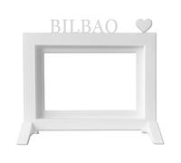 Well Home - Marco de Fotos de Mesa o Pared / Modelo ''BILBAO'' / Tamaño del marco 24x22,5x1,5cm para Fotos de 15x20 / Color Blanco