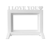 Well home - marco de fotos de mesa o pared / modelo ''i love you'' / tamaño del marco 20,5x13,5x1,5 para fotos de 10x15 / color blanco