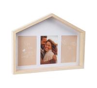 Well Home Marco de fotos en forma de casa con diseño natural 36,6x4x27,2cm para 3 fotos