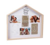 Well Home Marco de fotos en forma de casa con diseño natural 47x4x43m para 6 fotos