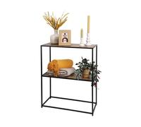 Well home mesa auxiliar de hierro con estantes de mdf 70x31x85cm