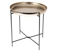 Well home mesa auxiliar en formato redondo color oro ø35x36cm