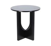 Well home mesa pequeña en madera color negro ø38x42cm