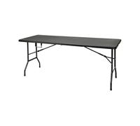 Well Home Mesa Plegable Negra con Mecanismo de Bloqueo Automático 180x70x74cm