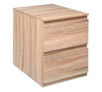 Well home - mesita de noche de 2 cajones beige 50x38x48 53 cm