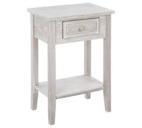 WELL HOME - MESITA DE NOCHE DE MADERA NATURAL BLANQUEADA|L. 45 x P. 30 x A. 67 cm