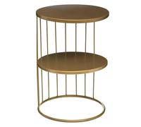 Well Home - Mesita decorativa de interior en color dorado - Elegante diseño de 3 niveles Ø36x52 cm