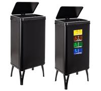 Well Home MOBILIARIO & DECORACIÓN 2 Cubos de Basura Inteligente de 50L c/u, Alto: 83,5 (x35,5x26), Negro con Etiquetas magnéticas