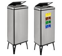 Well Home MOBILIARIO & DECORACIÓN 2 Cubos de Basura Inteligente de 60L c/u, Alto: 95,5 (x35,5x26), Gris con Etiquetas magnéticas