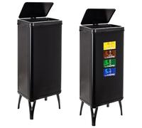 Well Home MOBILIARIO & DECORACIÓN 2 Cubos de Basura Inteligente de 60L c/u, Alto: 95,5 (x35,5x26), Negro con Etiquetas magnéticas